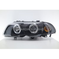 BMW E46 98-01 Black Projector Headlamp w Ring